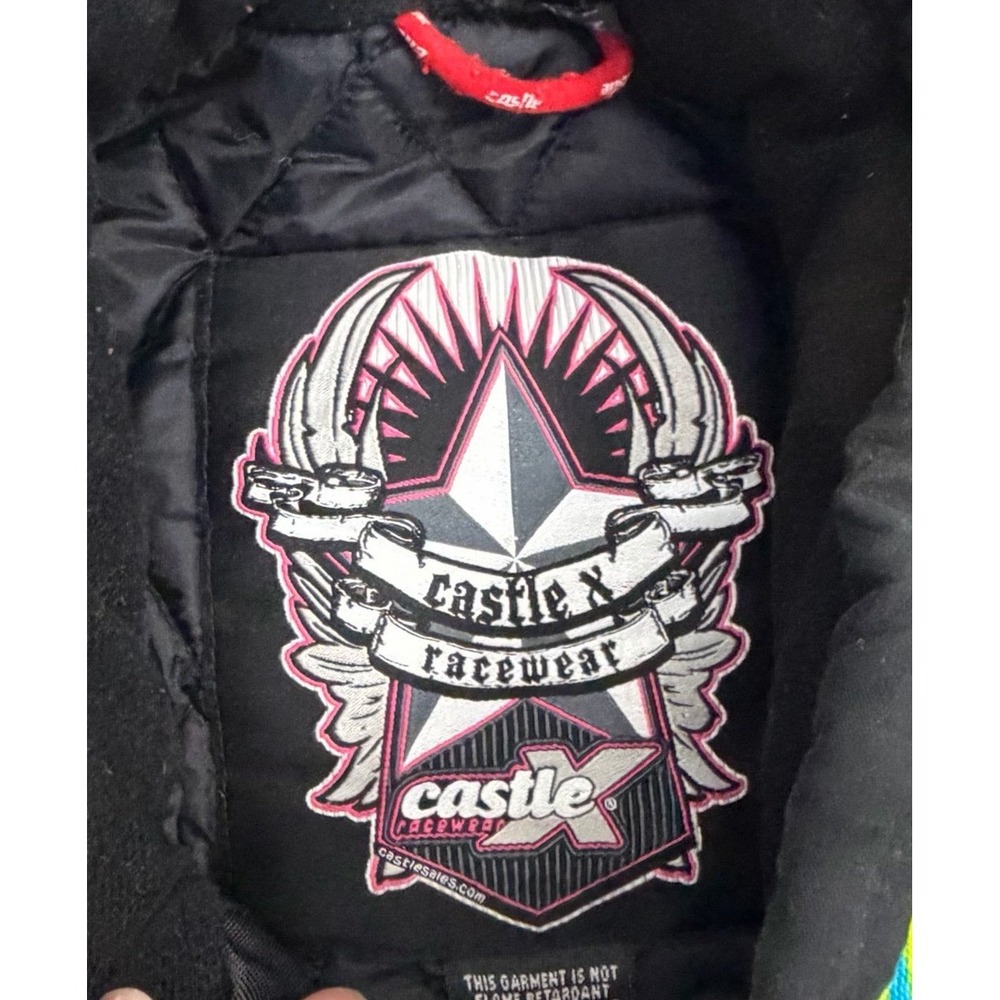 Castle X Youth M Jacket Retro Neon Ski Snowmobile Racing Colorful - Picture 3 of 6